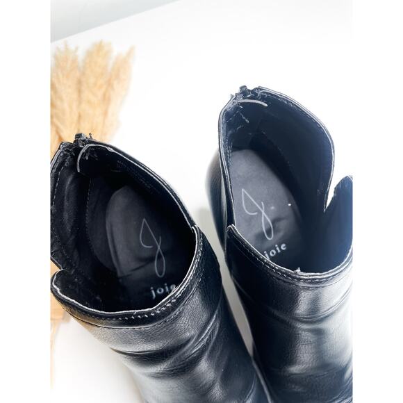 Joie Kayden Black Leather Ankle Boots Size 6.5  Heeled Booties - Picture 10 of 11
